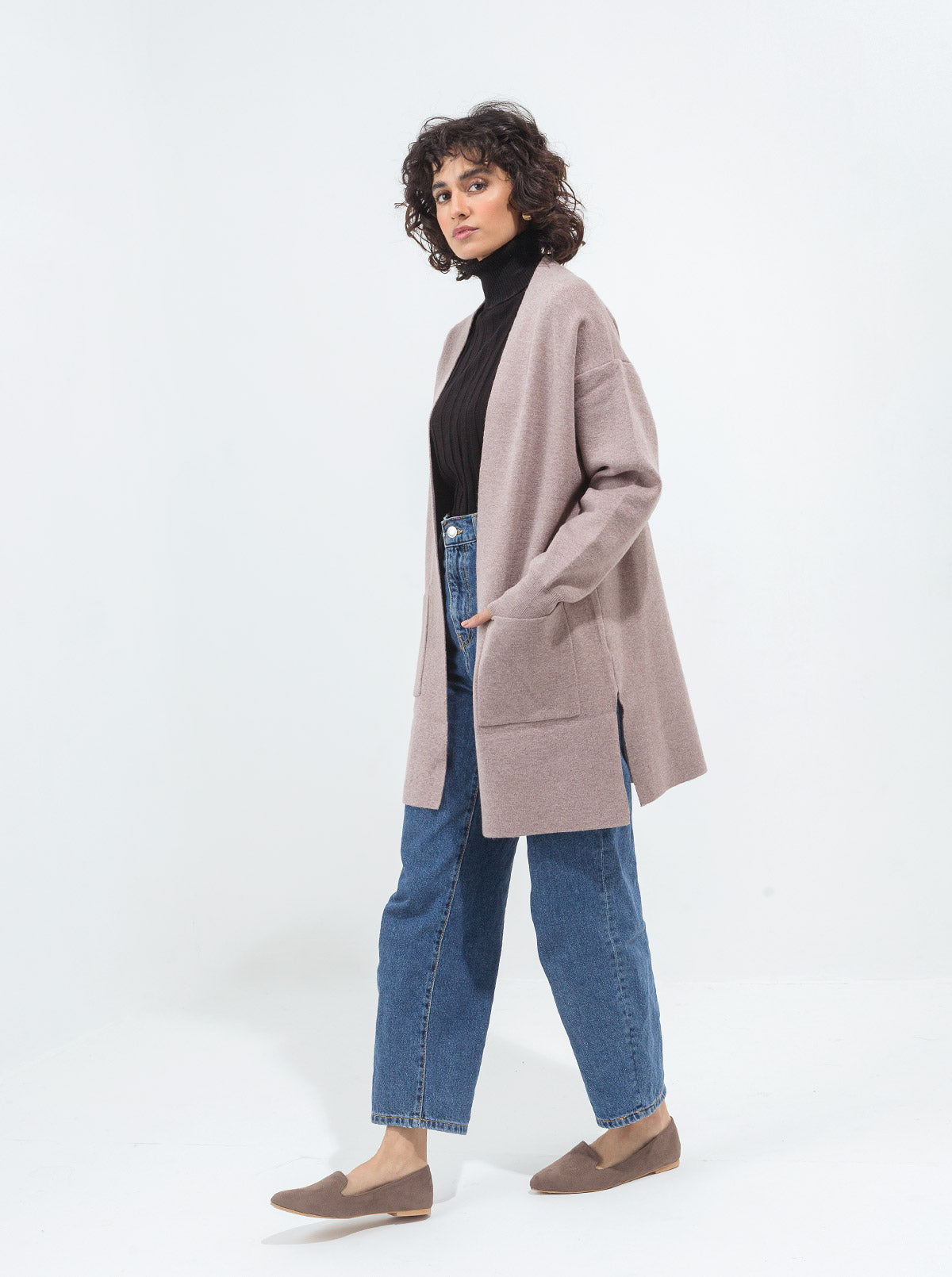 Beechtree - Beige Pocket Long Shrug