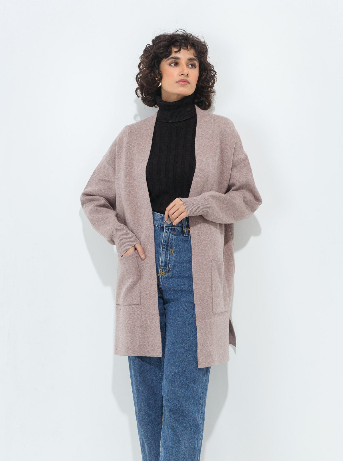 Beechtree - Beige Pocket Long Shrug