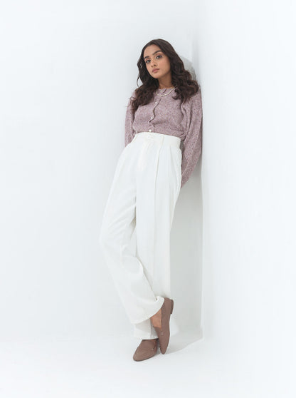 Beechtree - Lilac Heather Pearl Button Cardigan