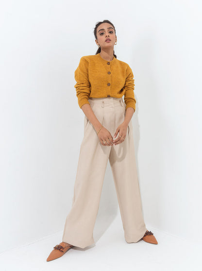 Beechtree - Mustard Wooden Button Cardigan