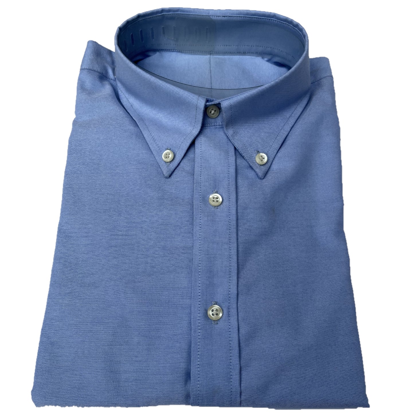 Button-Down Collar Poplin Fabric Shirt - Blue