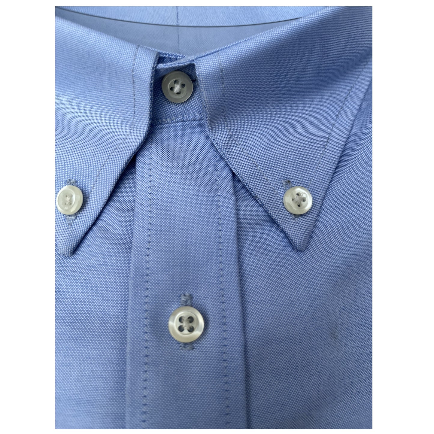 Button-Down Collar Poplin Fabric Shirt - Blue