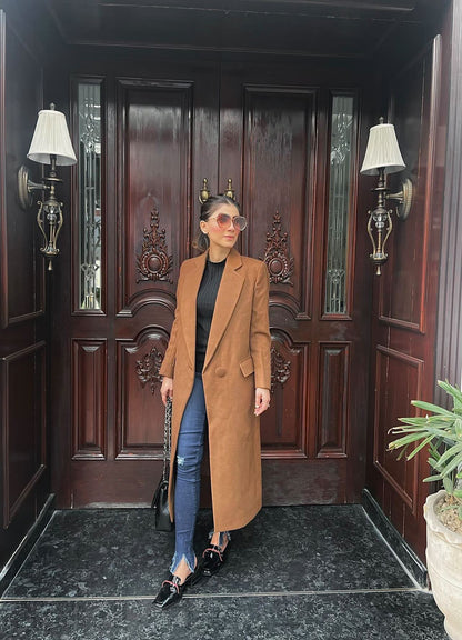 Chaos - Dark Camel Long Brown Coat