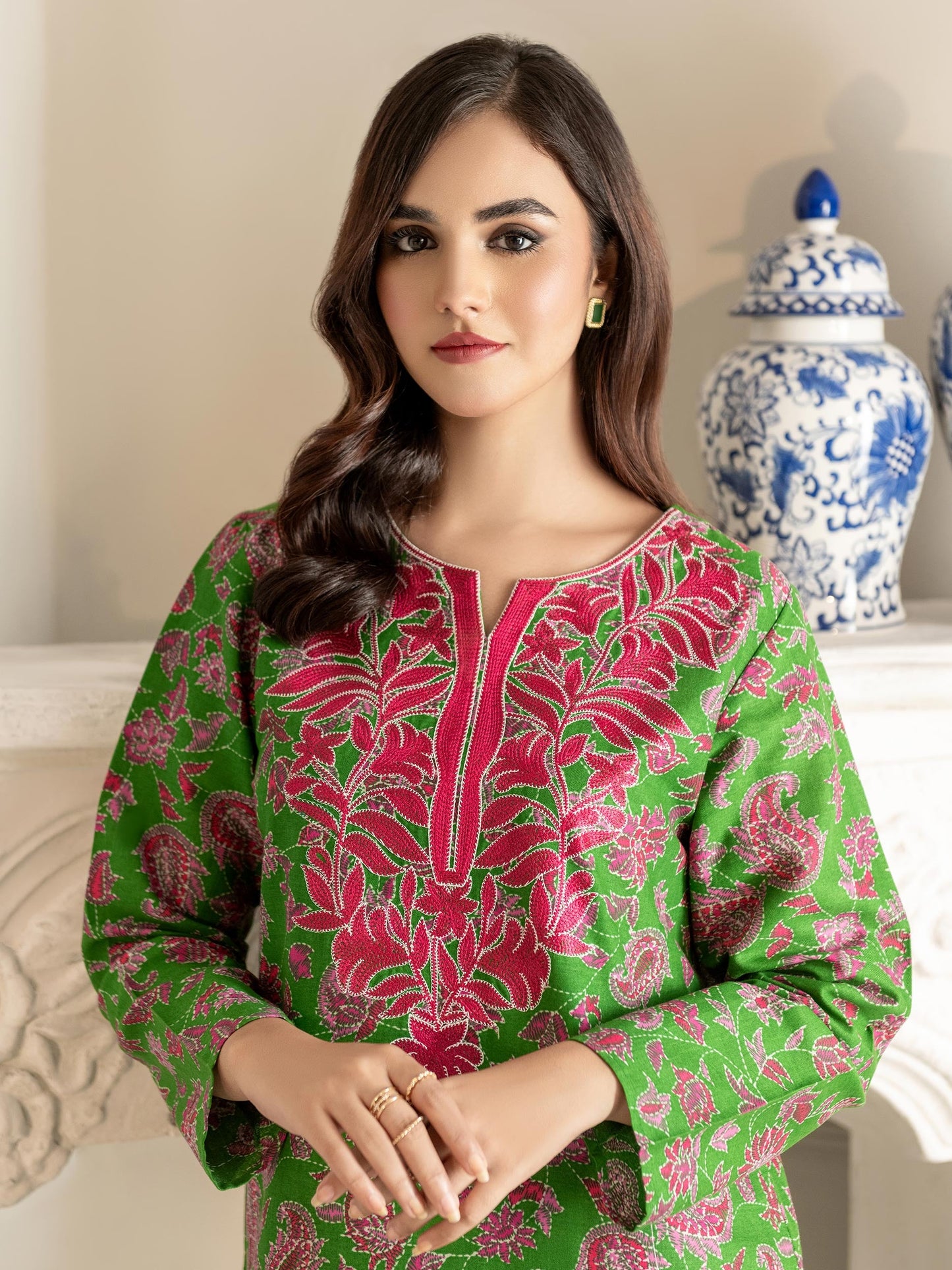 Khaddar Shirt-Embroidered(Unstitched)