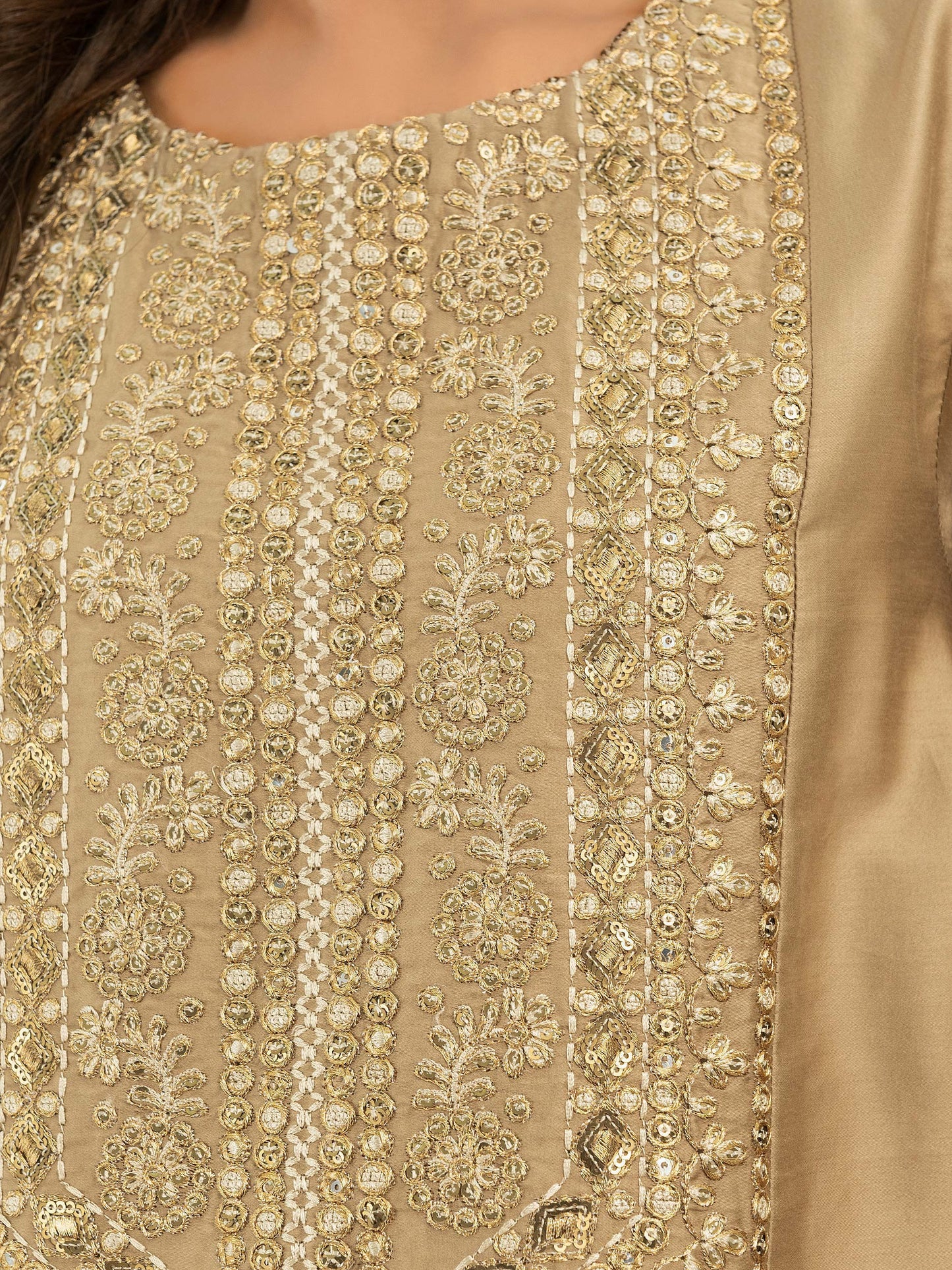 Limelight - 2 Piece Satin Suit-Embroidered (Pret)