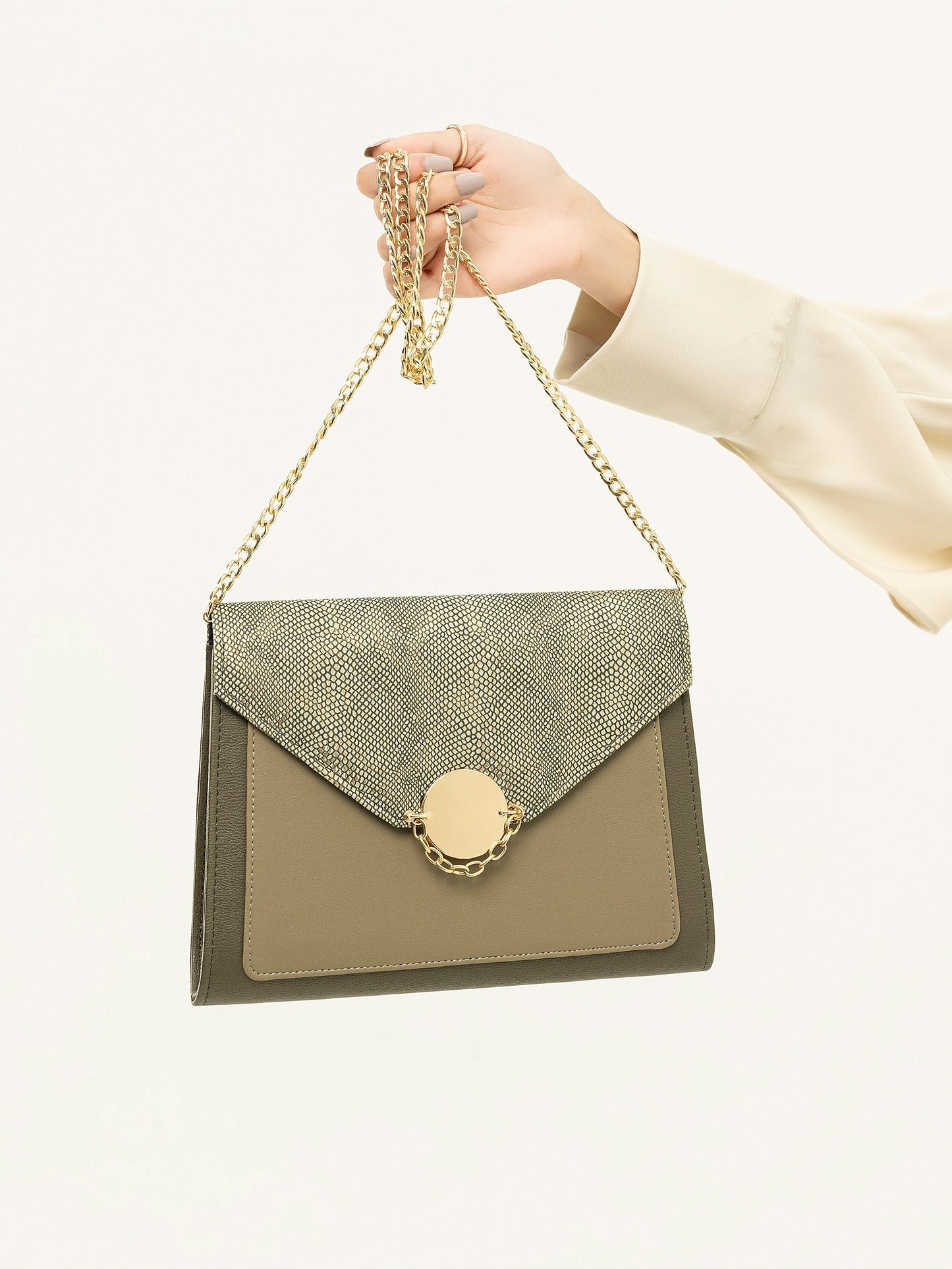 Limelight - Snake Print Envelope Clutch