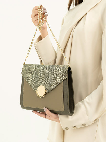 Limelight - Snake Print Envelope Clutch