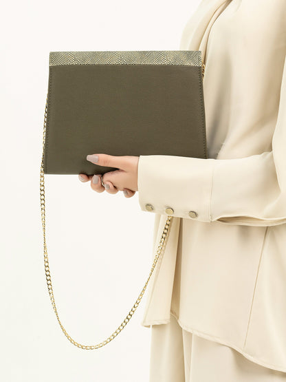 Limelight - Snake Print Envelope Clutch