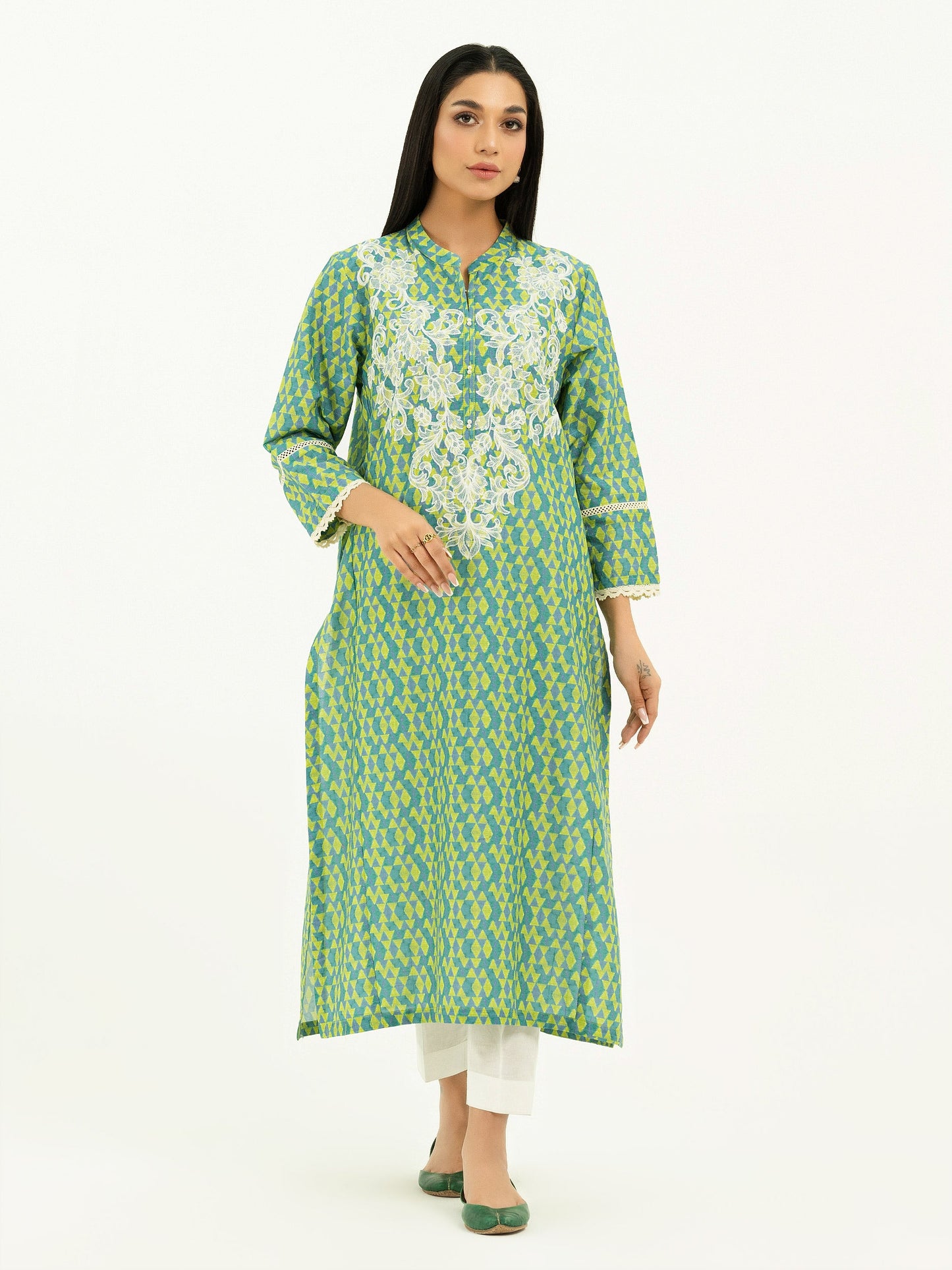 Limelight - Texture Lawn Shirt-Embroidered (Pret)