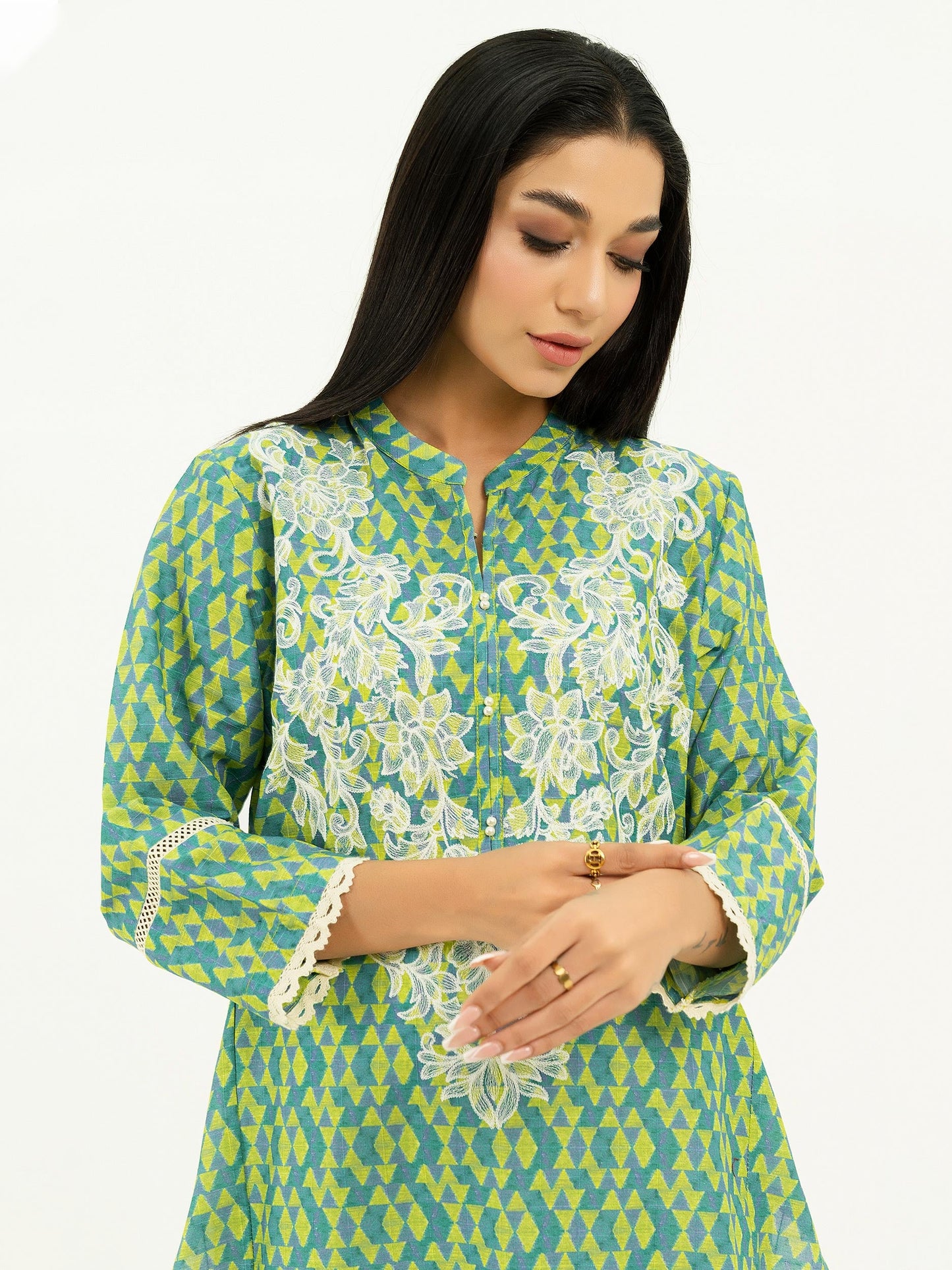 Limelight - Texture Lawn Shirt-Embroidered (Pret)