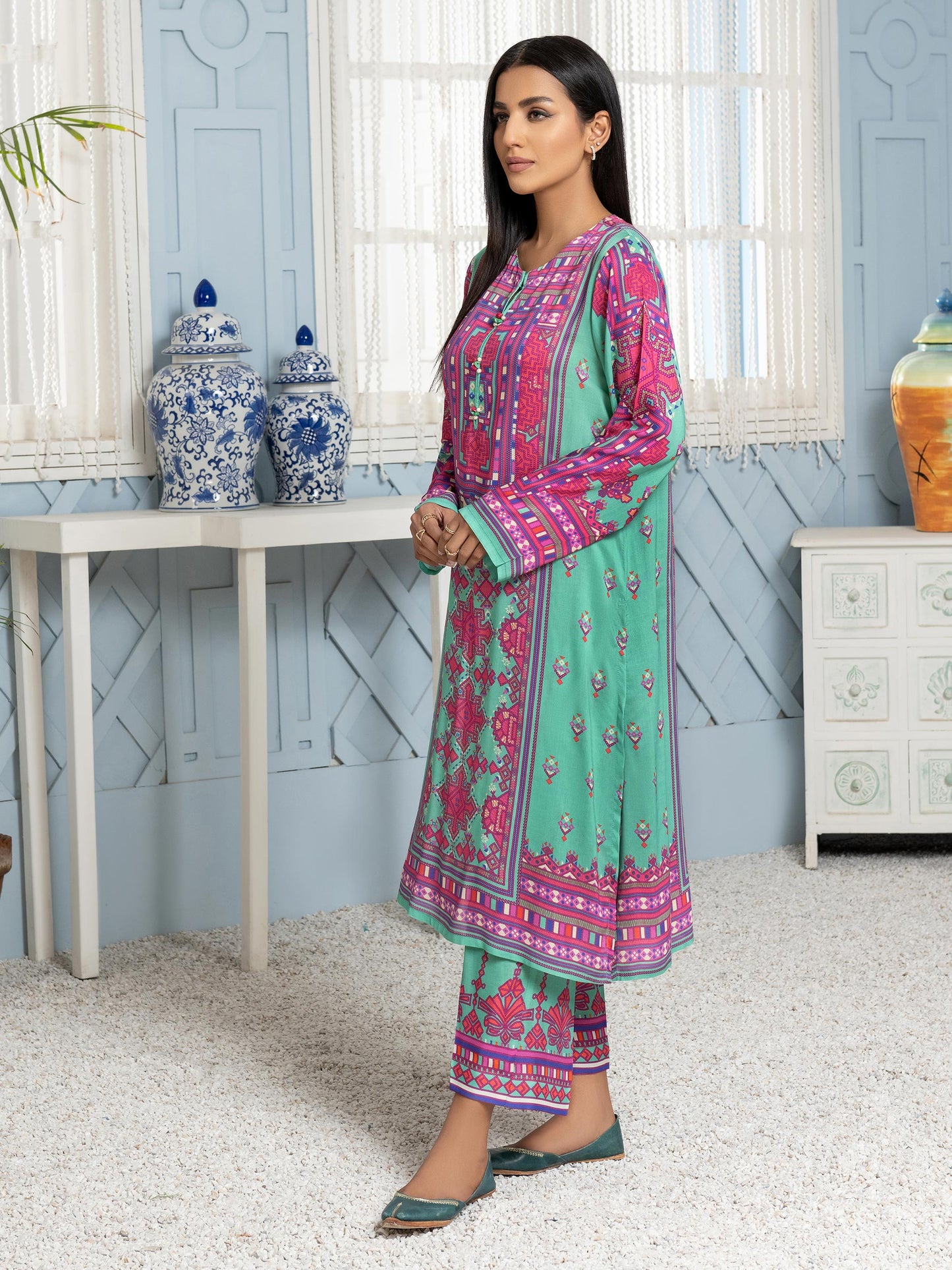 Limelight - 2 Piece Viscose Lawn Suit-Printed (Unstitched)