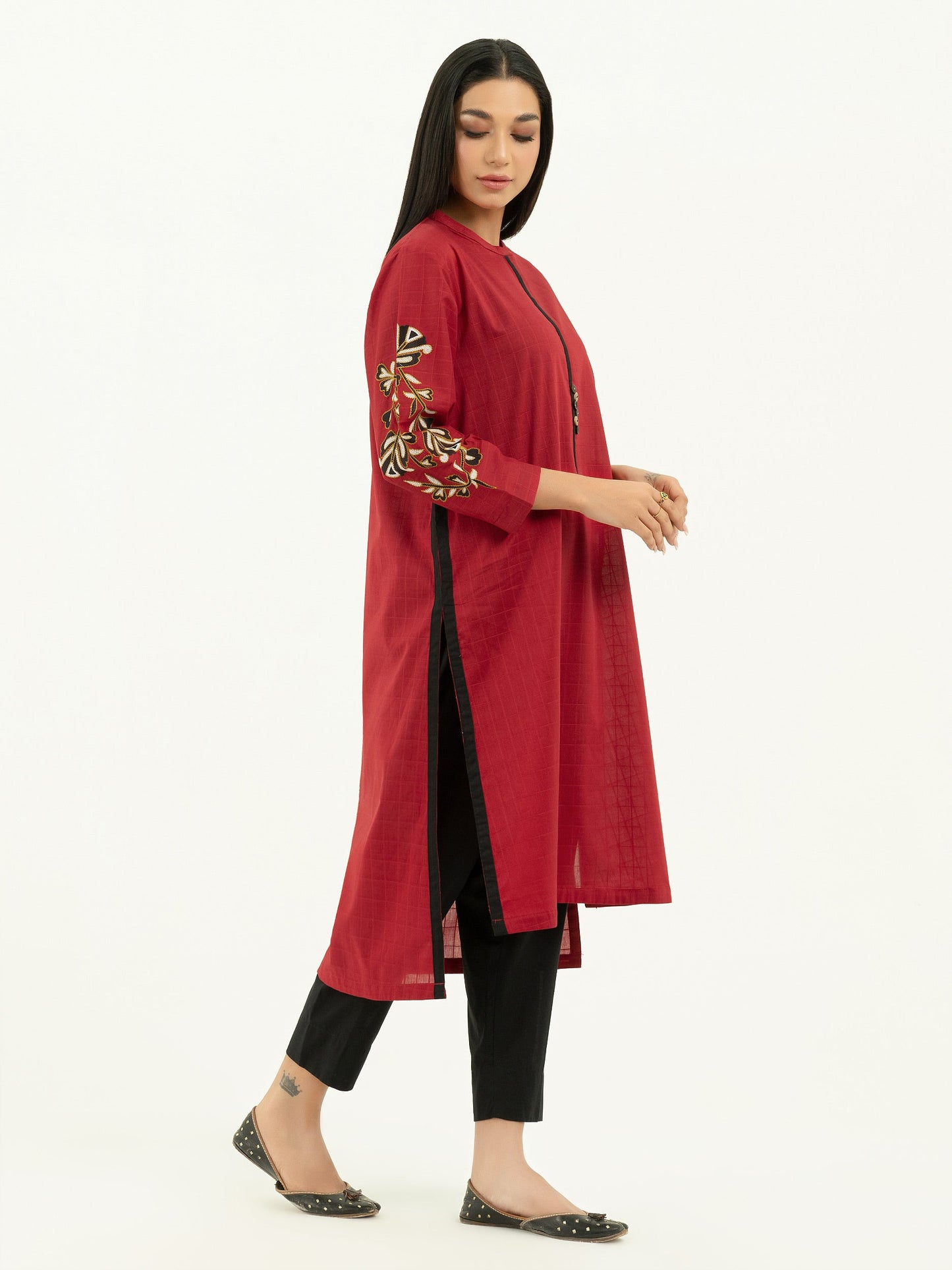 Limelight - Texture Lawn Shirt-Embroidered (Pret)