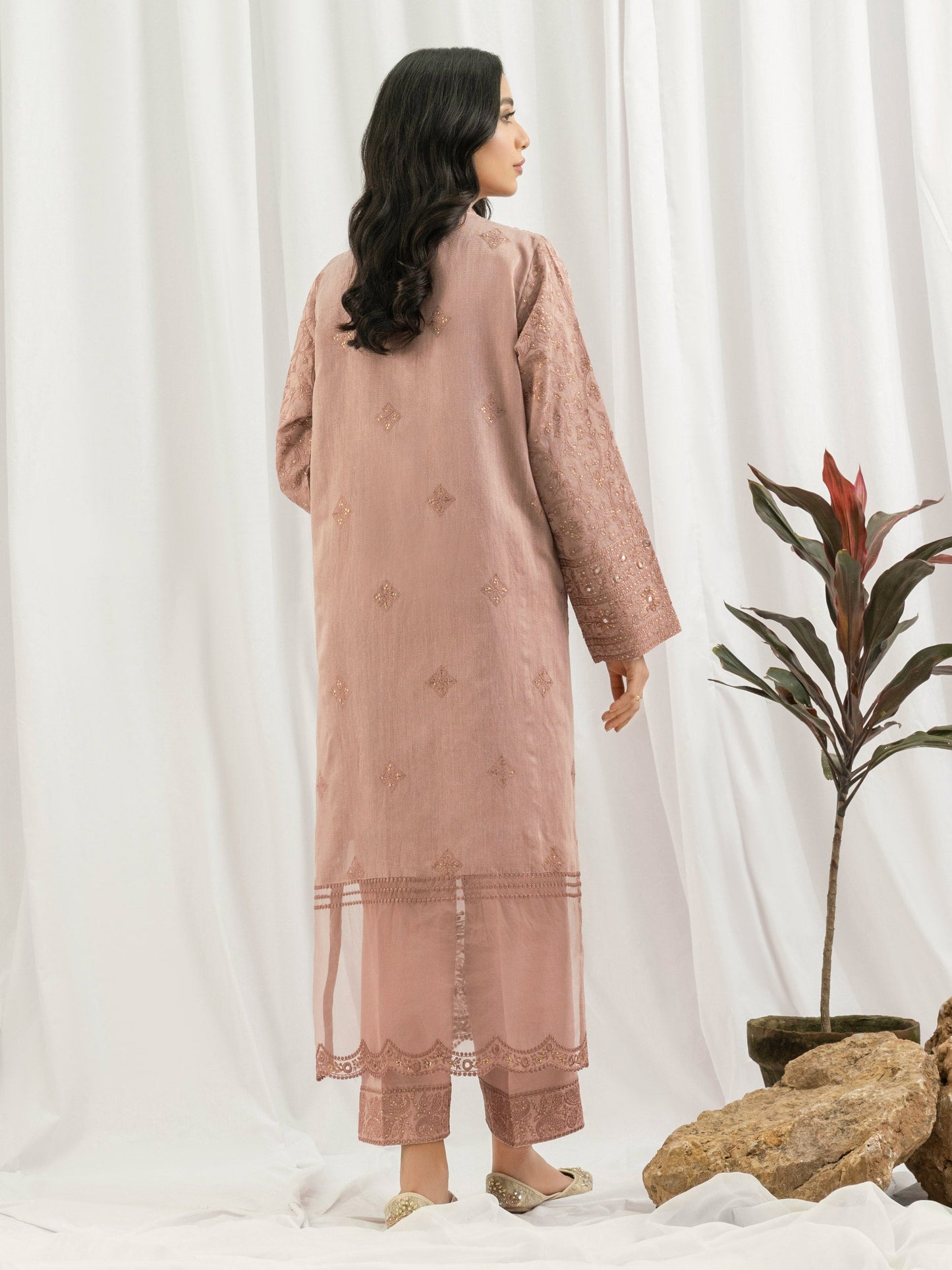 2 Piece Cotton Net Suit- Embroidered (Pret)