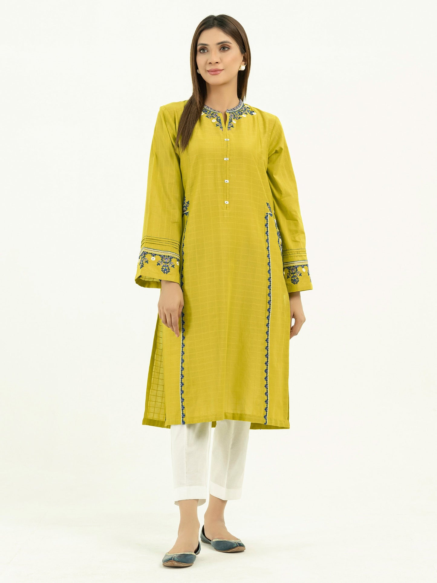 Limelight - Texture Lawn Shirt-Embroidered (Pret)