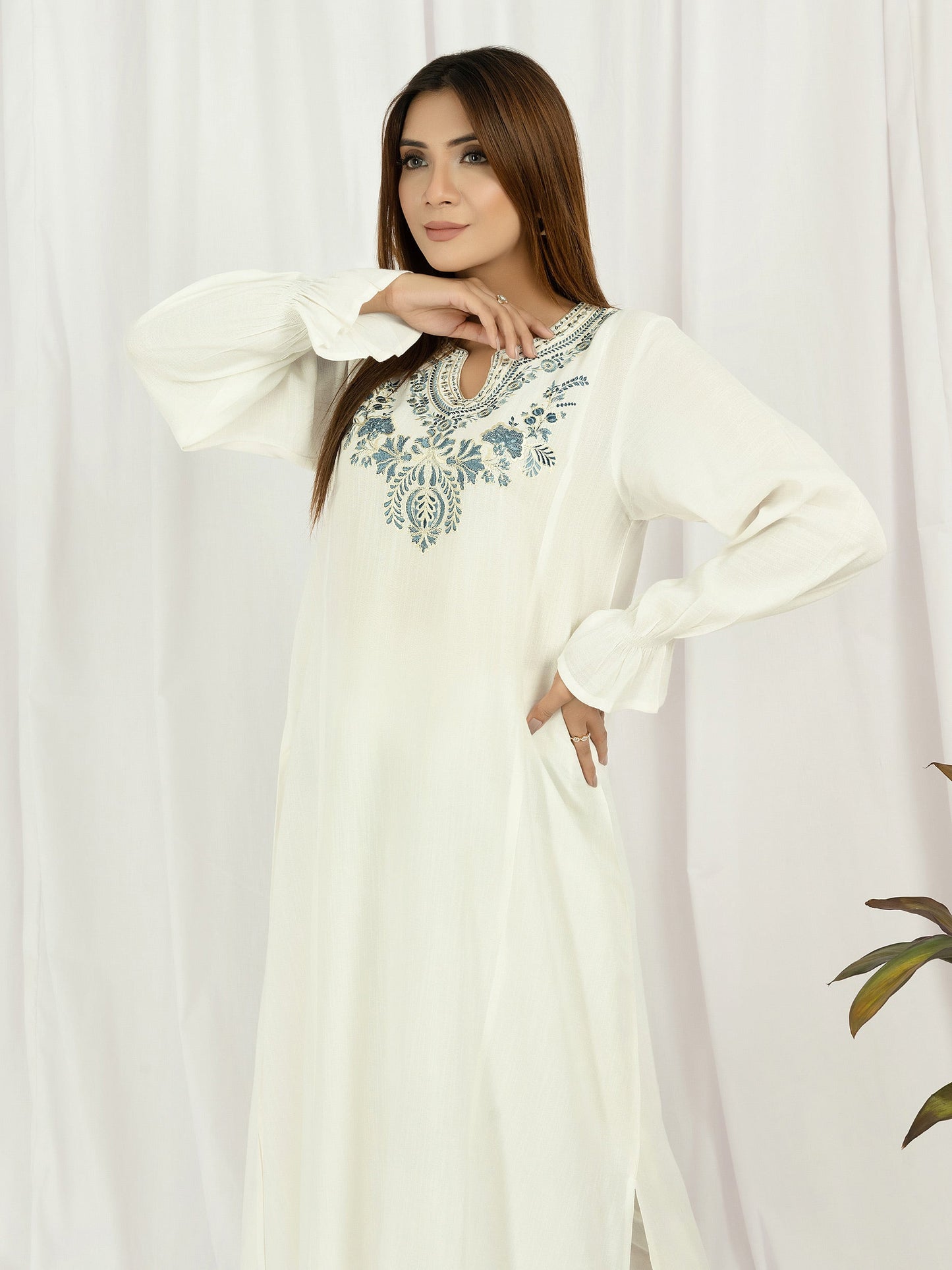 Limelight - Raw Silk Shirt-Embroidered (Pret)