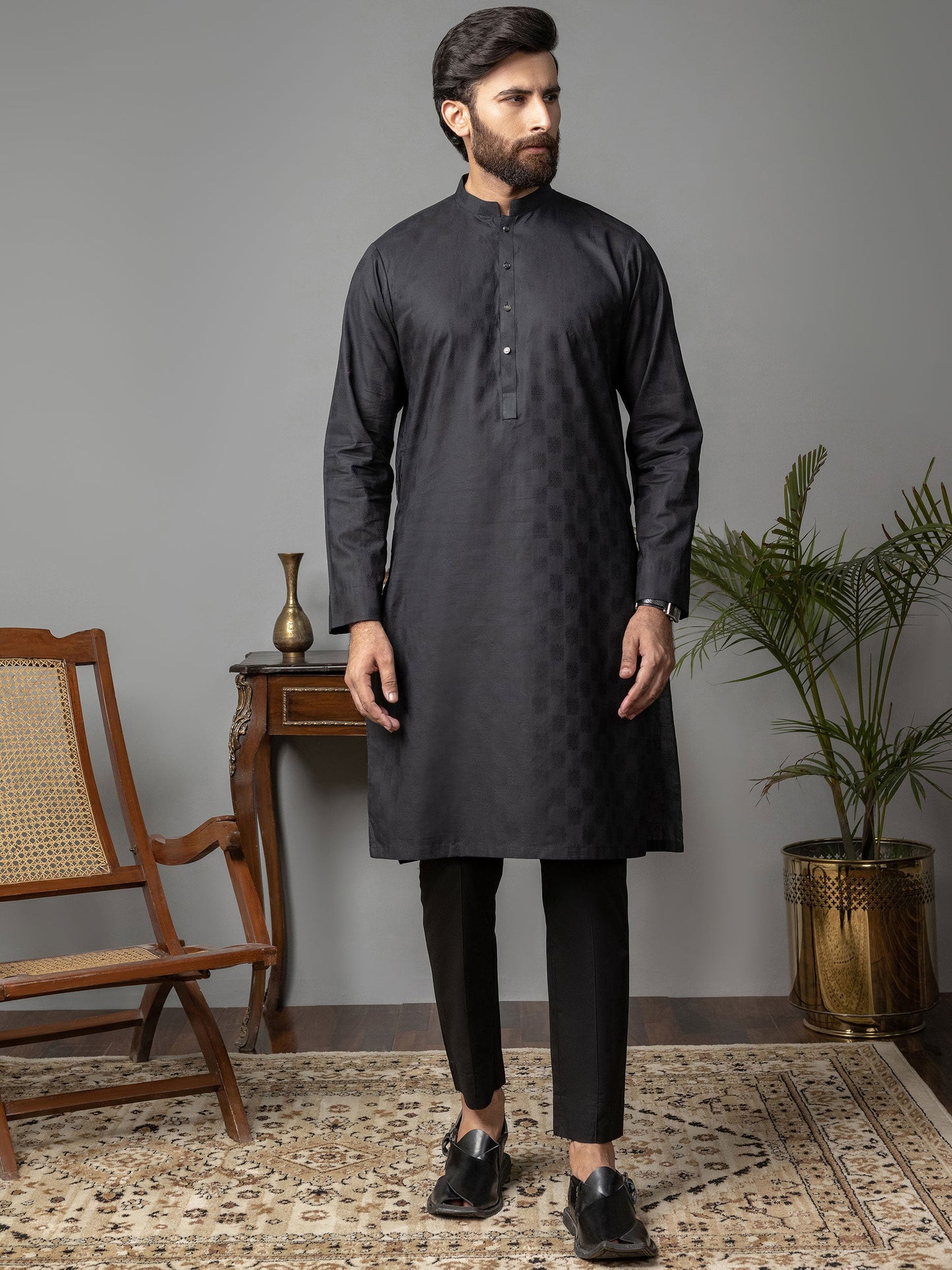 Limelight - Self Jacquard Kurta