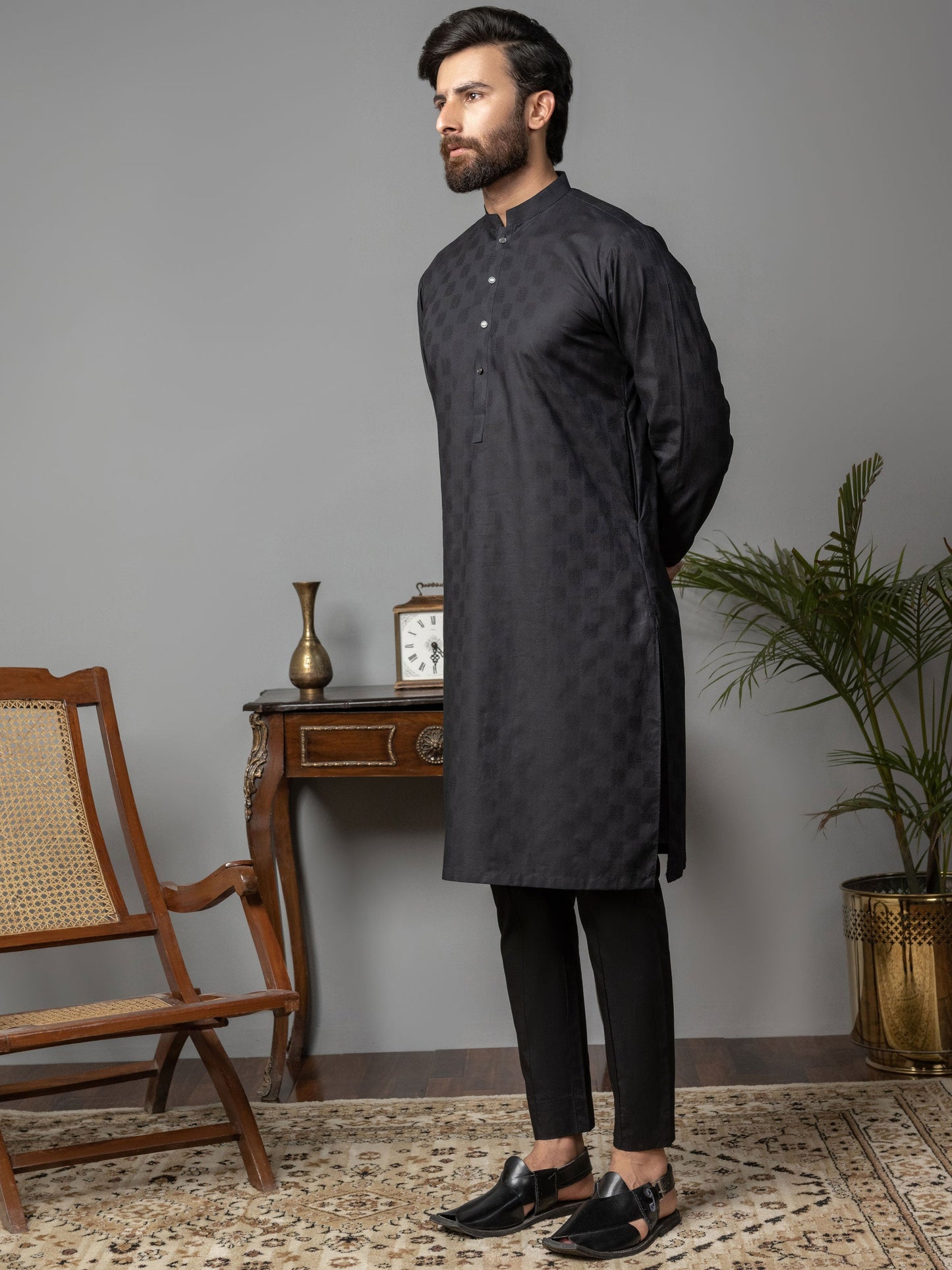 Limelight - Self Jacquard Kurta