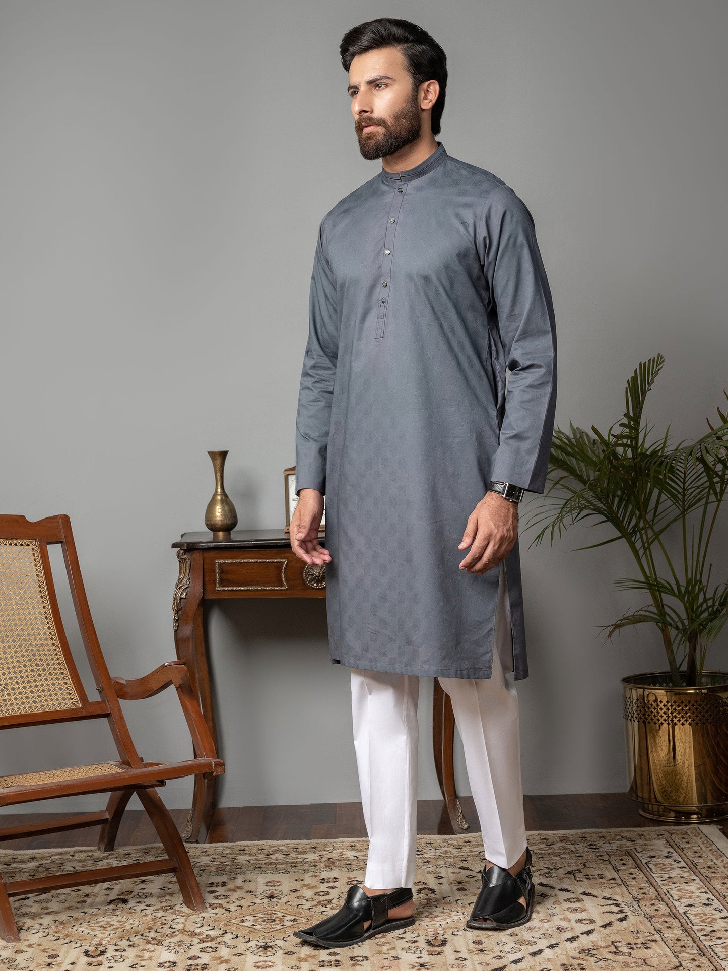 Limelight - Self Jacquard Kurta