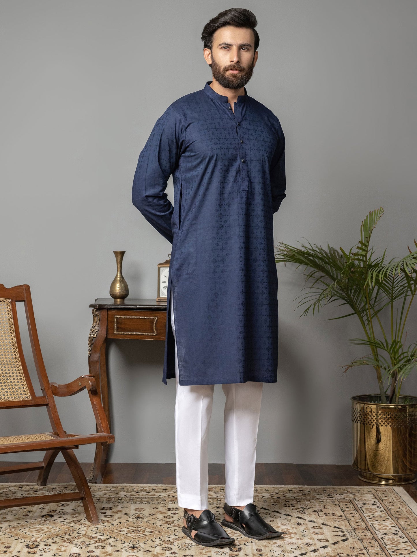 Limelight - Self Jacquard Kurta