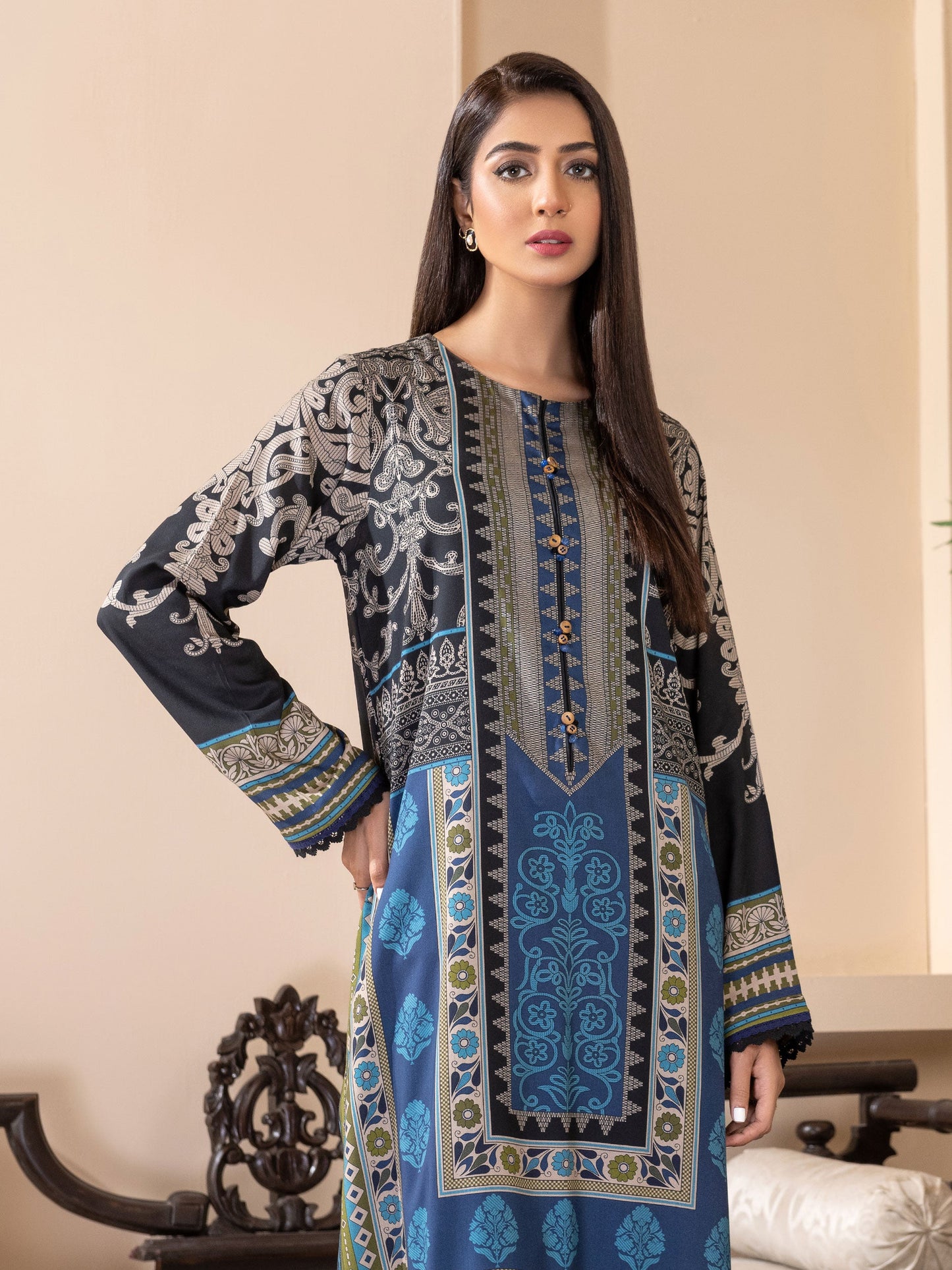 Viscose Lawn Shirt-Printed (Unstitched)