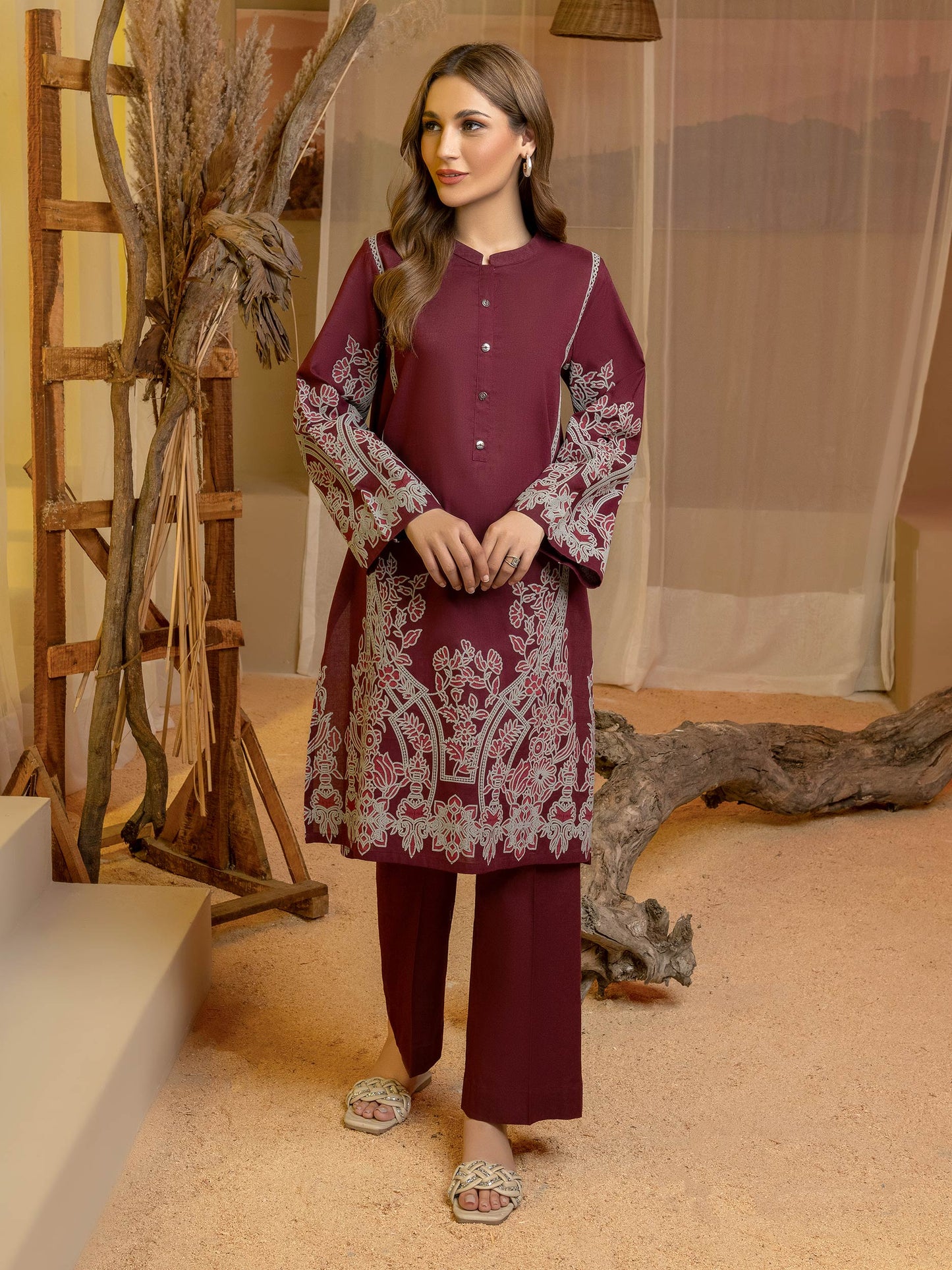 2 Piece Khaddar Suit-Paste Print(Unstitched)