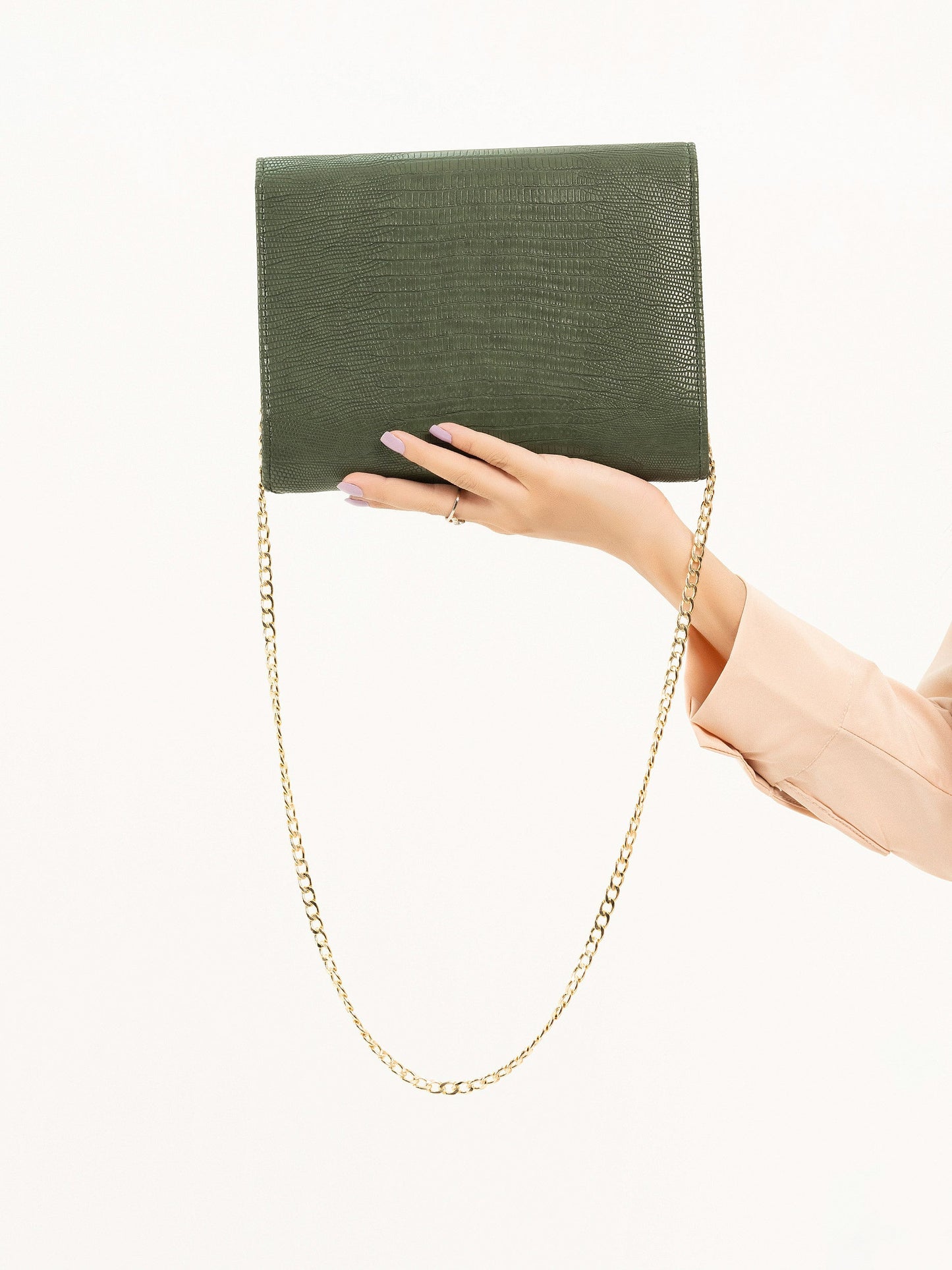 Limelight - Snake Textured Clutch