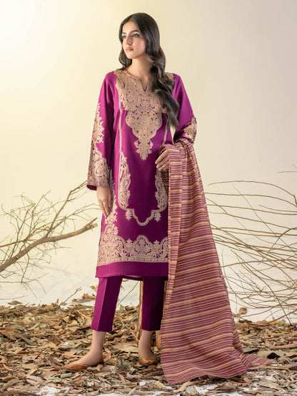 3 Piece Slub Khaddar Suit-Paste Print(Unstitched)