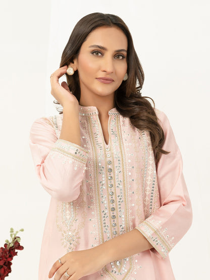 Satin Shirt-Embroidered (Pret)