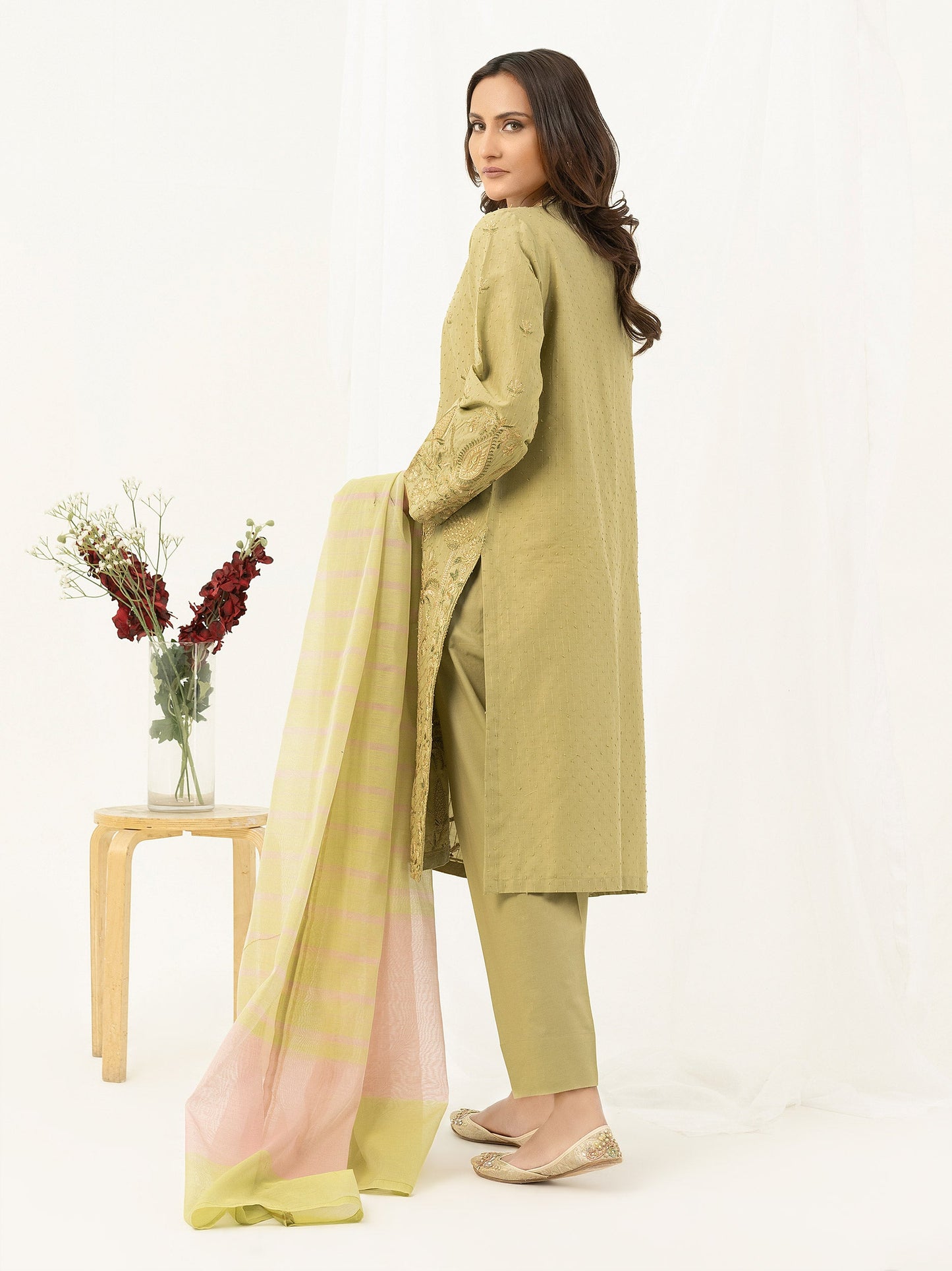 Limelight - 3 Piece Textured Lawn Suit-Embroidered (Pret)