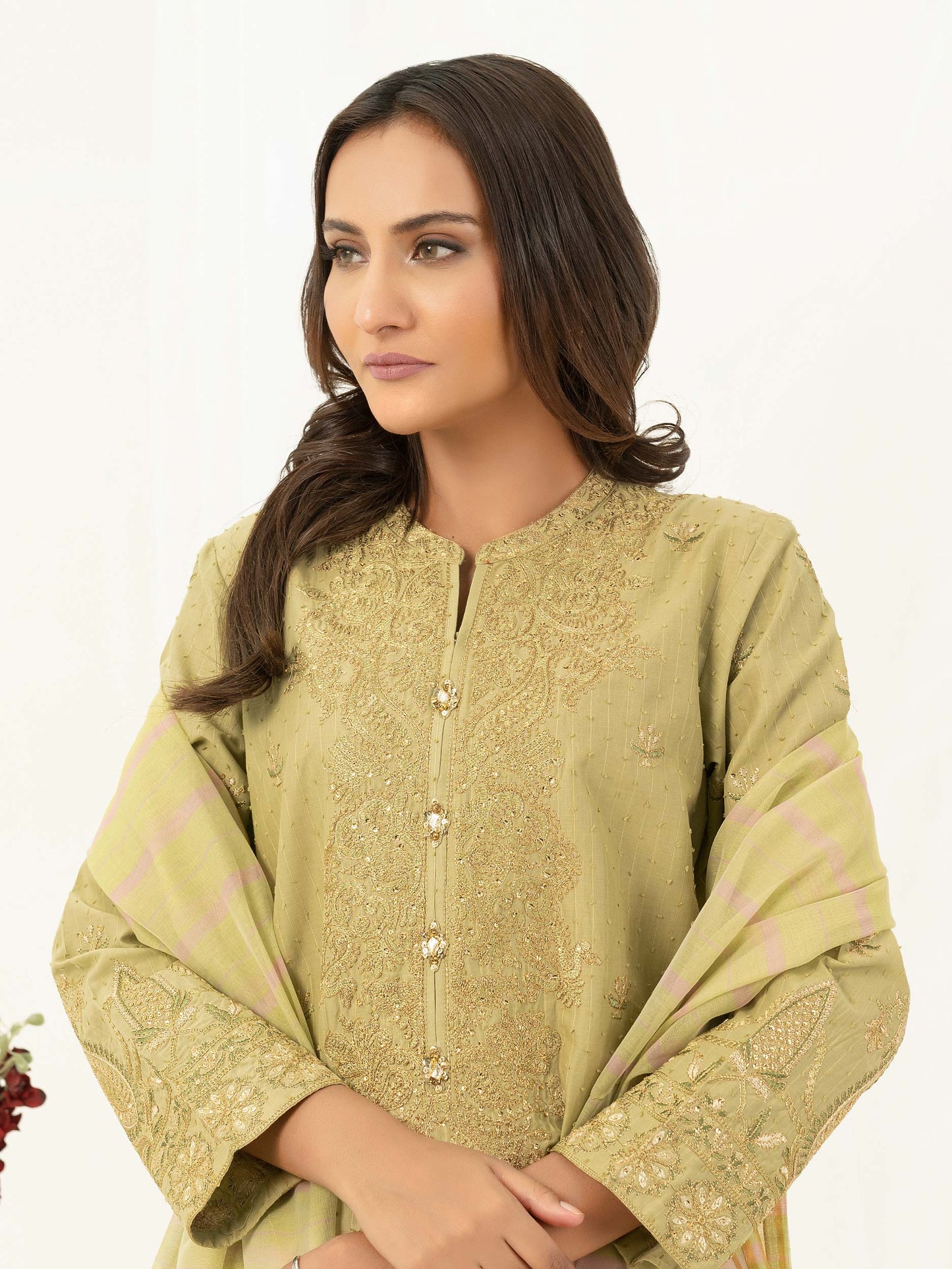 Limelight - 3 Piece Textured Lawn Suit-Embroidered (Pret)