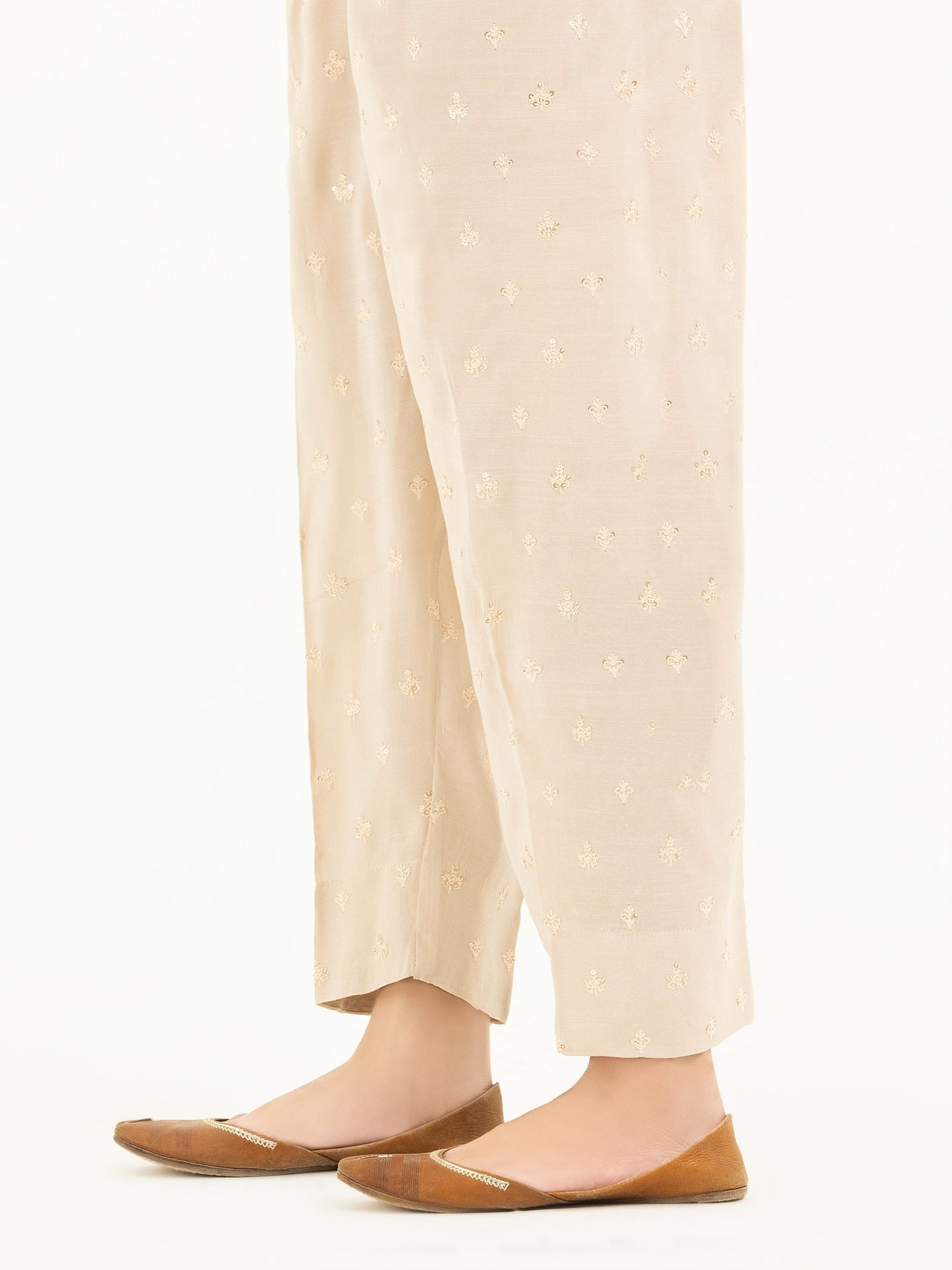 Limelight - Embroidered Raw Silk Trousers(Pret)