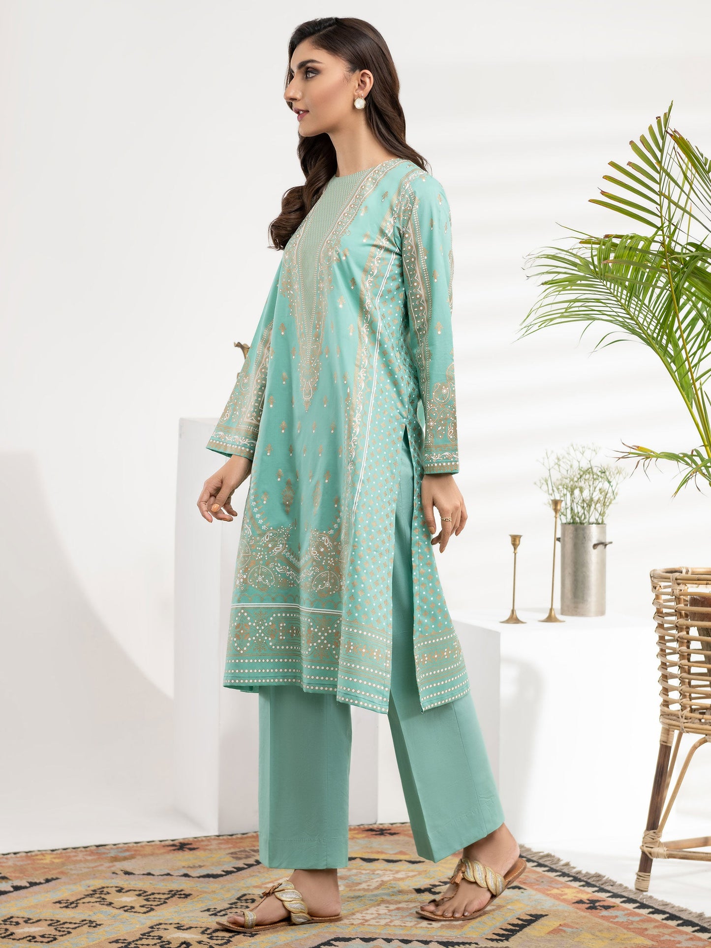 Limelight - 2 Piece Lawn Suit-Gold Pasted Printed (Unstitched)