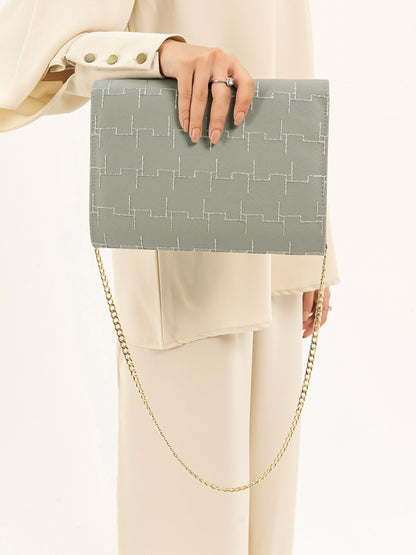 Stitched Pattern Clutch