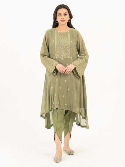 Limelight - 2 Piece Cotton Net Suit-Embroidered (Pret)