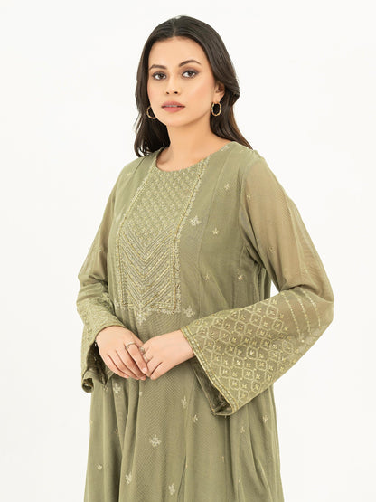 Limelight - 2 Piece Cotton Net Suit-Embroidered (Pret)