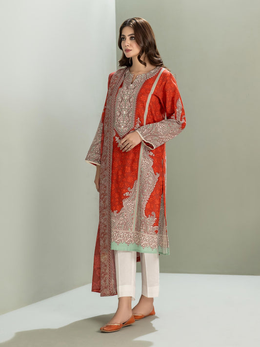 Limelight - 2 Piece Slub Khaddar Suit-Printed (Unstitched)