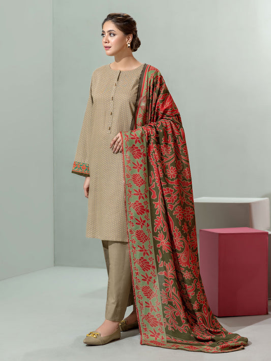 Limelight - 3 Piece Slub Khaddar Suit-Printed (Unstitched)