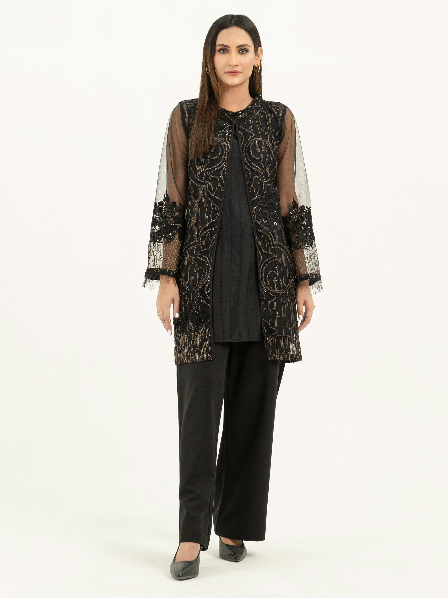 Limelight - Net Cardigan-Embroidered (Pret) – Western.pk