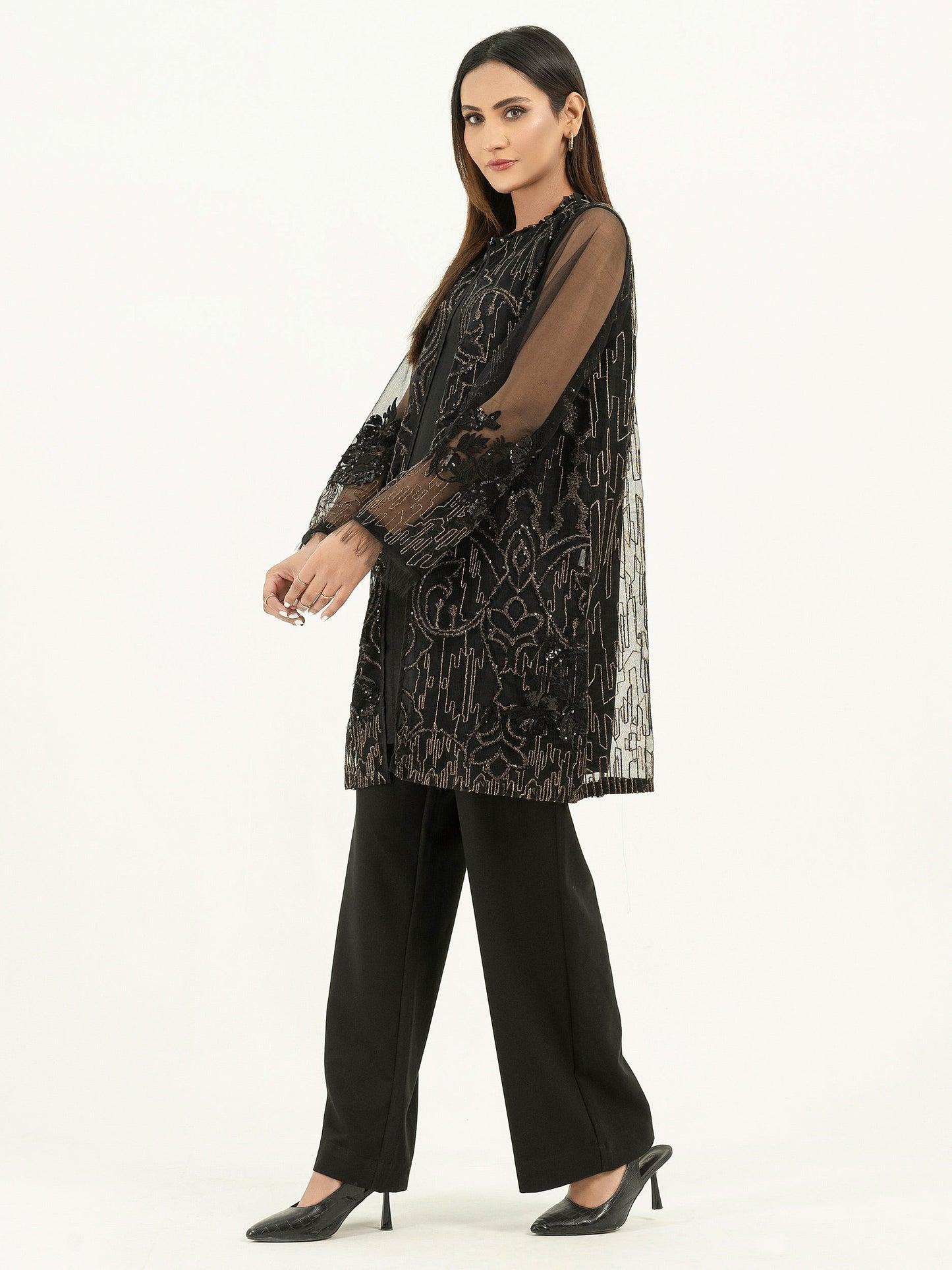 Limelight - Net Cardigan-Embroidered (Pret)