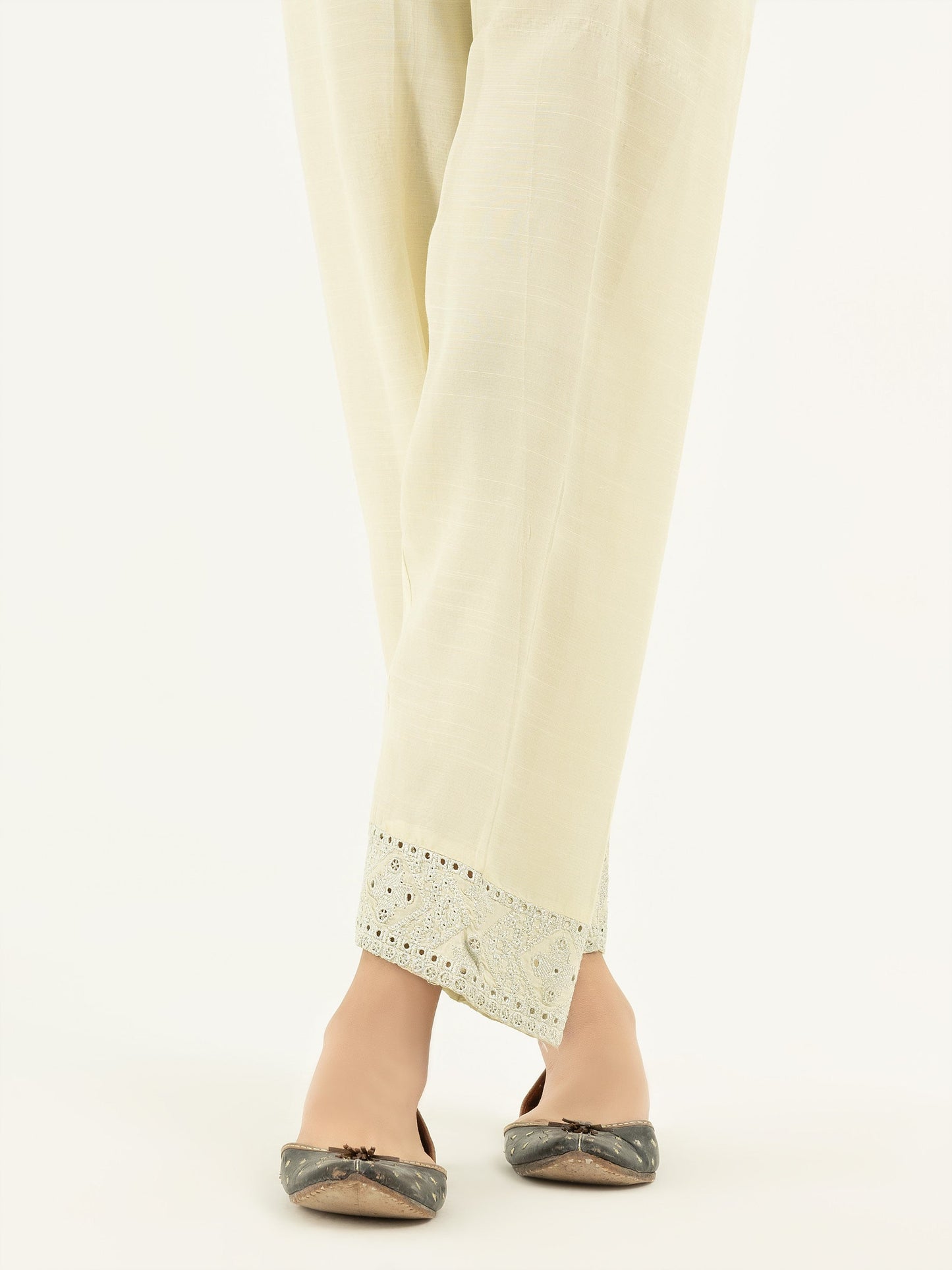 Limelight - Embroidered Raw Silk Trousers(Pret)