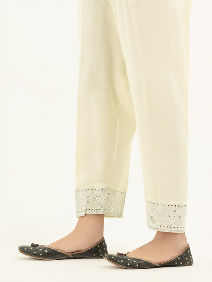 Limelight - Embroidered Raw Silk Trousers(Pret)