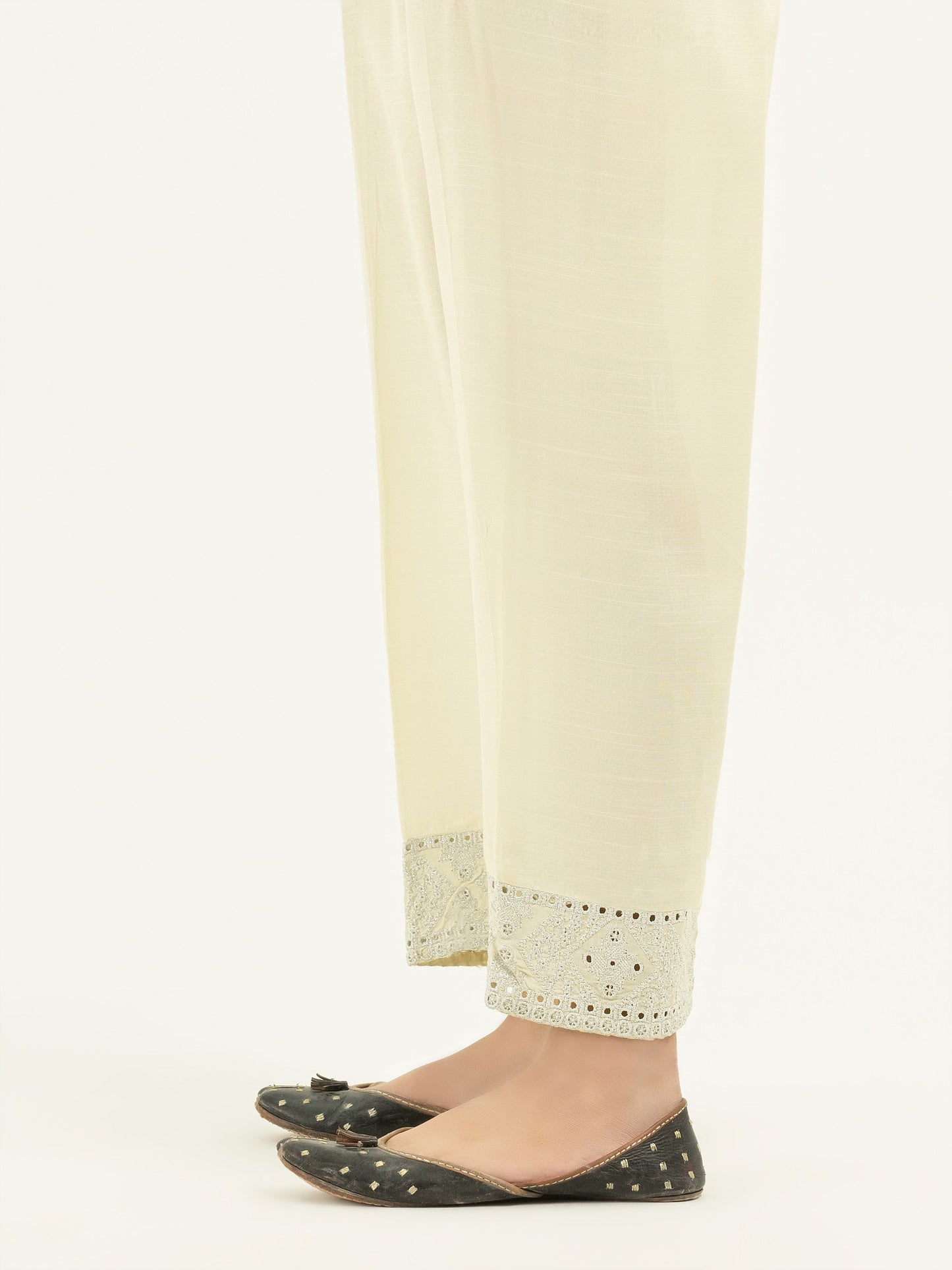 Limelight - Embroidered Raw Silk Trousers(Pret)