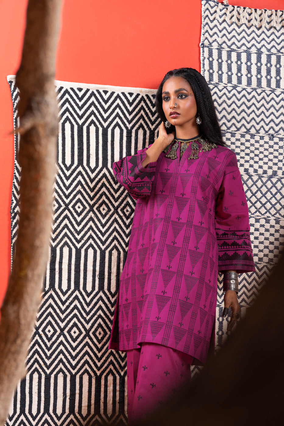 2 Pc Dyed Jacquard Outfit