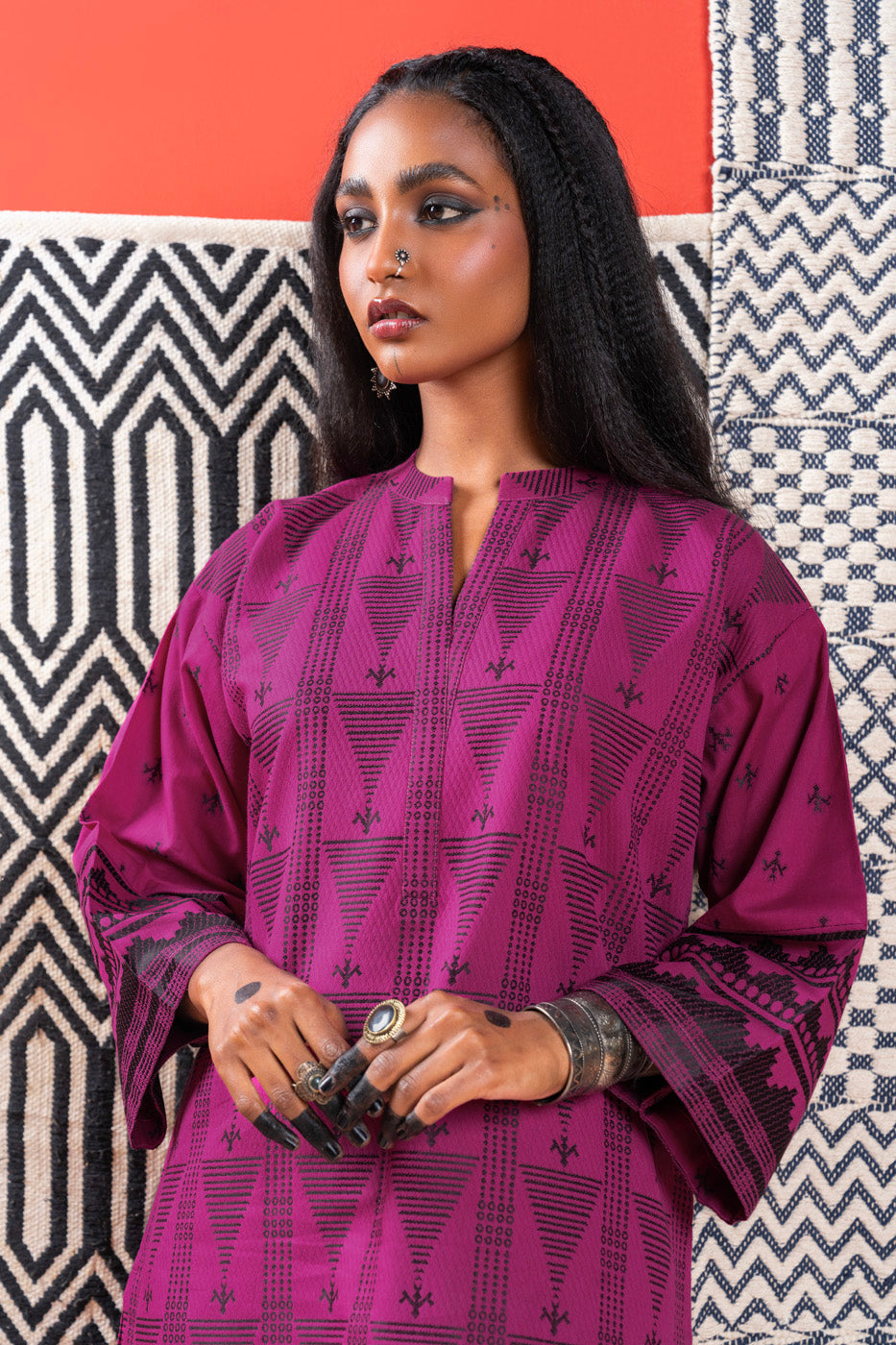 2 Pc Dyed Jacquard Outfit