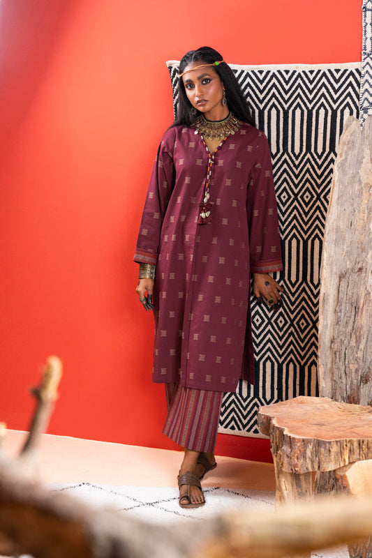 2 Pc Printed Jacquard Outfit