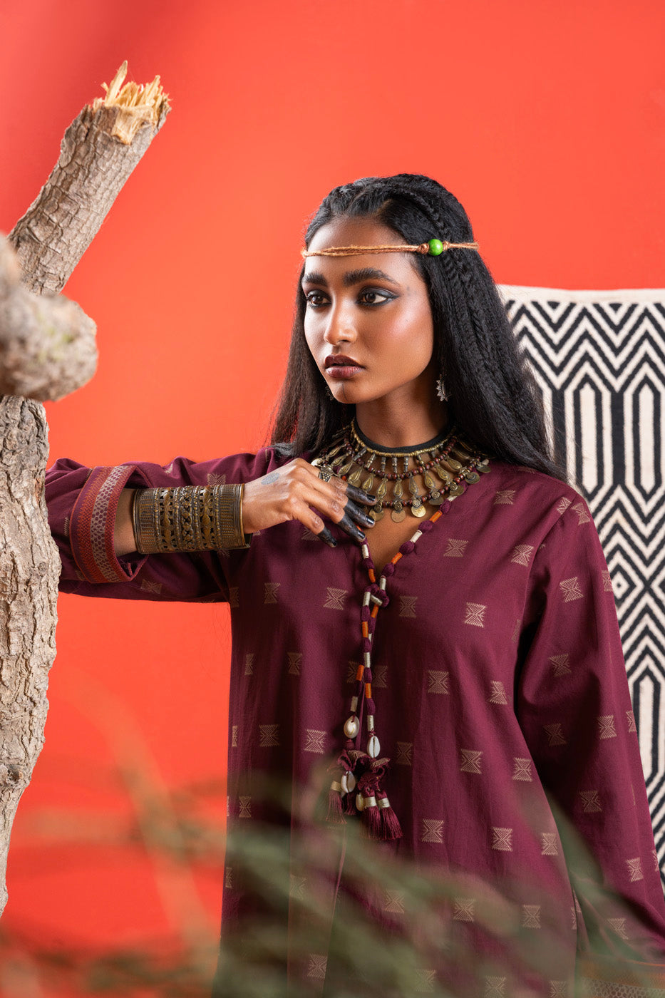 2 Pc Printed Jacquard Outfit