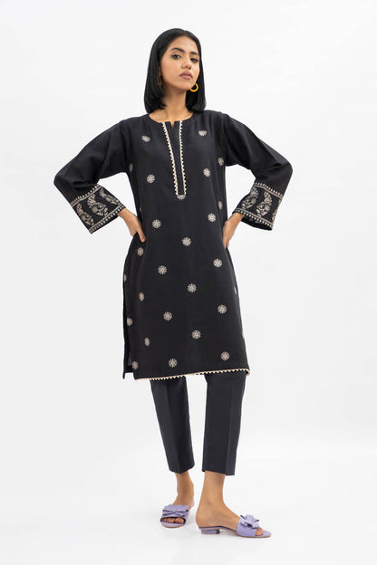 Dyed Embroidered Khaddar Kurti