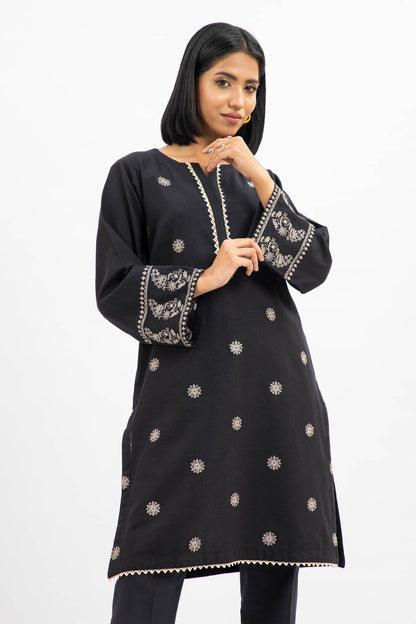 Dyed Embroidered Khaddar Kurti