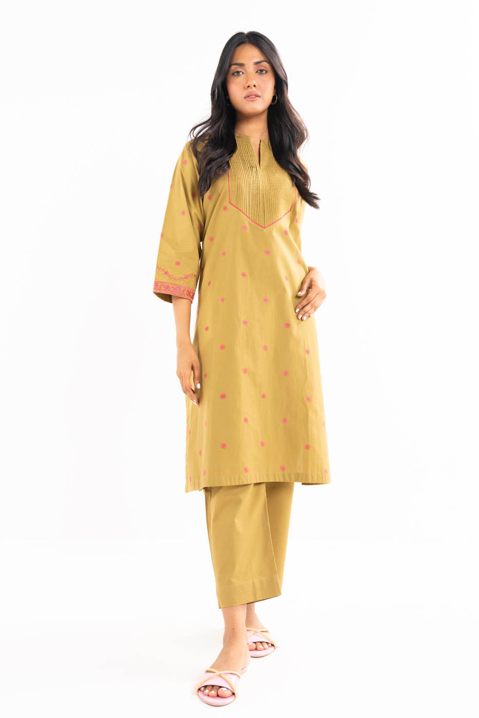 2 Pc Embroidered Cambric Outfit