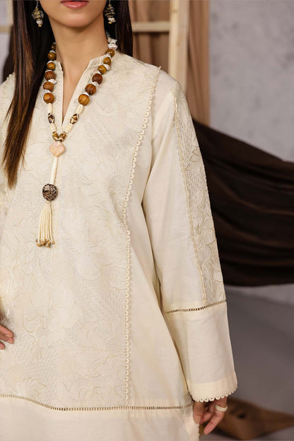 Dyed Embroidered Cambric Kurti